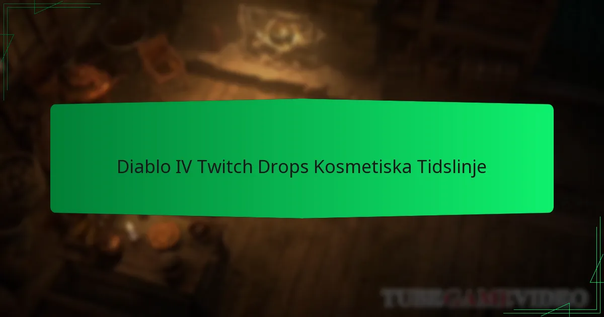 Diablo IV Twitch Drops Kosmetiska Tidslinje
